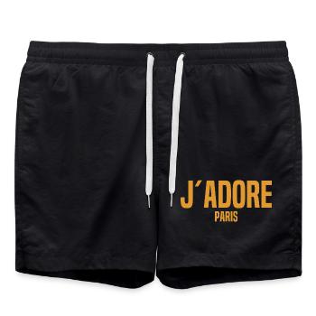 J´Adore Paris - I love Paris - France - Frankreich - Swim Trunks - black - Front - AI Model Male 185 light (185cm)
