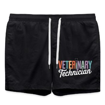 Veterinary Technician Rainbow Logo - Swim Trunks - black - Front - AI Model Male 185 light (185cm)