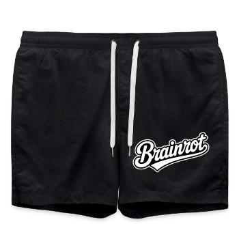 Brainrot – Lustige Gen-Alpha-Memes - Badeshorts - Schwarz - Vorne - AI Model Male 185 light (185cm)