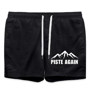 PISTE AGAIN. SKI. SKI WINTE SPORT - Swim Trunks - black - Front - AI Model Male 185 light (185cm)