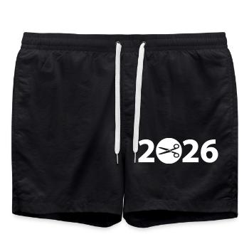 Tailor 2026, Handwork 2026 - Swim Trunks - black - Front - AI Model Male 185 light (185cm)