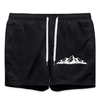 Berge Symbol Alpen - Badeshorts - Schwarz - Vorne - AI Model Male 185 light (185cm)
