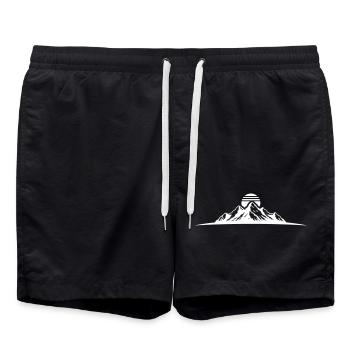 Silhouette du sommet des montagnes - Short de bain - noir - Devant - AI Model Male 185 light (185cm)