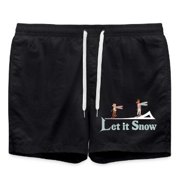 Let It Snow Winter Illustration - Swim Trunks - black - Front - AI Model Male 185 light (185cm)