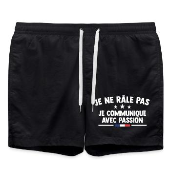 I don't complain I communicate gift complainer complainer - Swim Trunks - black - Front - AI Model Male 185 light (185cm)