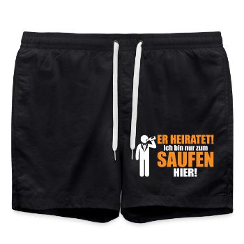 Il va se marier ! Je suis juste là pour boire - Short de bain - noir - Devant - AI Model Male 185 light (185cm)