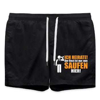 I'm getting married! The rest is here to drink - Swim Trunks - black - Front - AI Model Male 185 light (185cm)