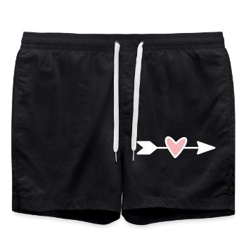 Heart Arrow Minimal Design - Short de bain - noir - Devant - AI Model Male 185 light (185cm)