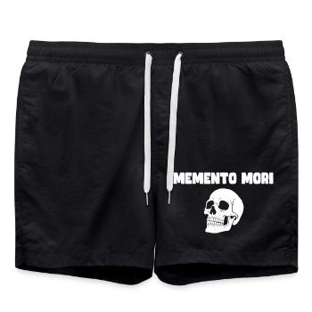Memento Mori Skull - Swim Trunks - black - Front - AI Model Male 185 light (185cm)