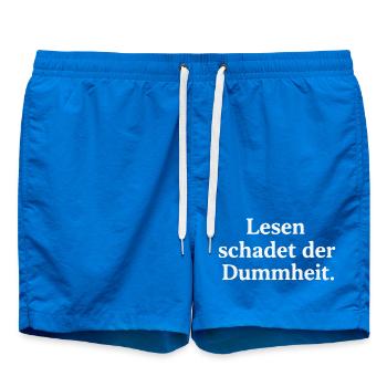 Reading harms stupidity - Swim Trunks - cobalt blue - Front