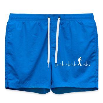 Rappend Herzschlag-EKG Lustiges Hip-Hop-Rapper-Geschenk - Badeshorts - Cobalt blue - Vorne