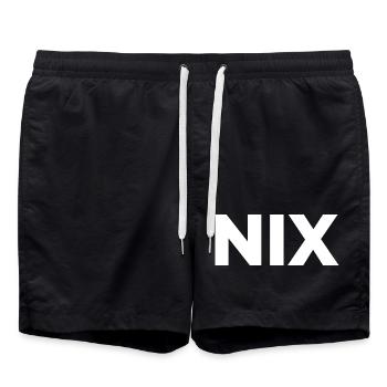 Nix - einfach nichts | Garnichts | Geschenk - Badeshorts - Schwarz - Vorne - AI Model Male 185 light (185cm)