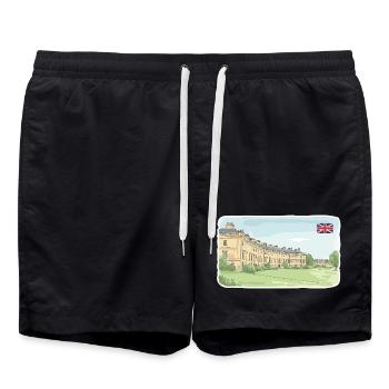 Bath City Royal Crescent Georgische Architekturkunst - Badeshorts - Schwarz - Vorne - AI Model Male 185 light (185cm)