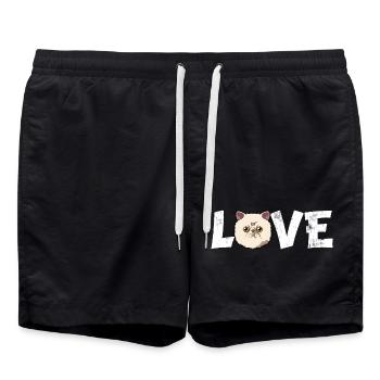Boat Heartbeat EKG Funny Sailing Lake Life Gift - Swim Trunks - black - Front - AI Model Male 185 light (185cm)