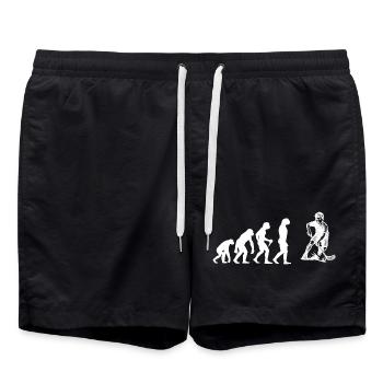 Einfach Floorball zeitloses Design - Badeshorts - Schwarz - Vorne - AI Model Male 185 light (185cm)