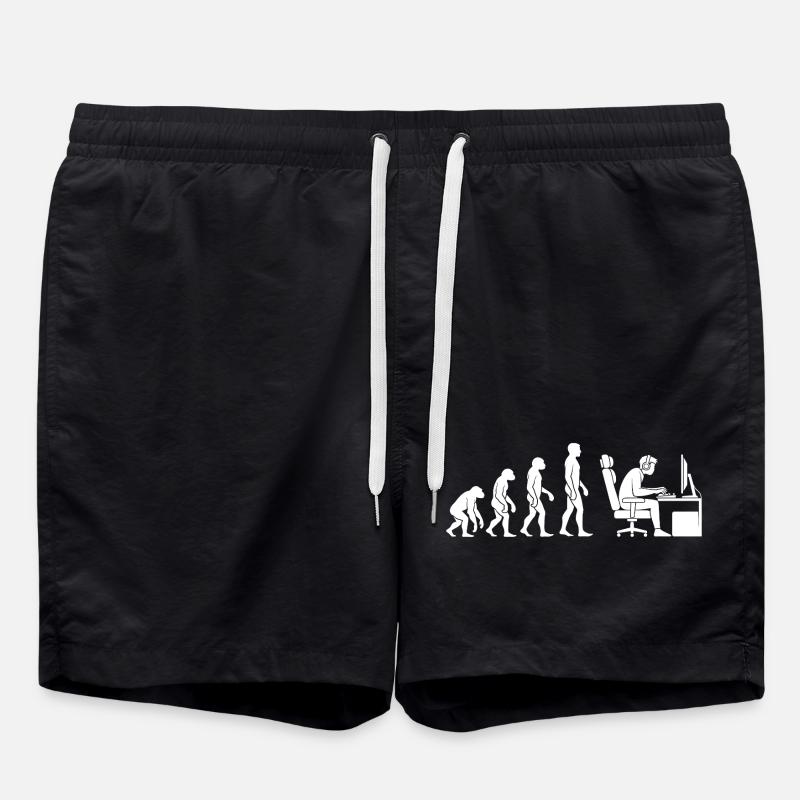 Evolution endet am Schreibtisch - Badeshorts - Schwarz