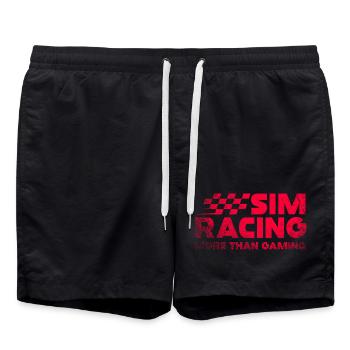 Sim Racing Neon-Kariertes Logo - Badeshorts - Schwarz - Vorne - AI Model Male 185 light (185cm)