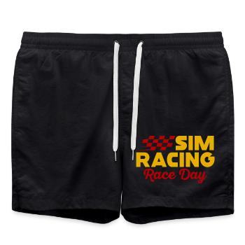 Sim Racing Renntag - Badeshorts - Schwarz - Vorne - AI Model Male 185 light (185cm)