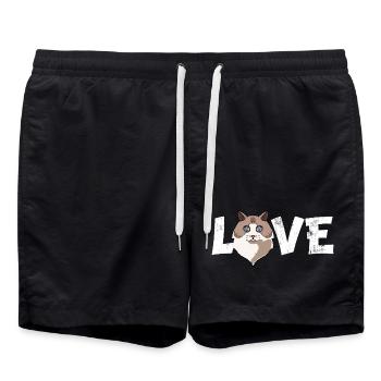 Ragdoll Cat Lover Cat Mom Cat Dad Kitten - Swim Trunks - black - Front - AI Model Male 185 light (185cm)