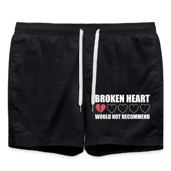 Broken Heart ne recommanderait pas Anti Valentine - Short de bain - noir - Devant - AI Model Male 185 light (185cm)