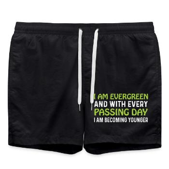 Evergreen every day younger - Badeshorts - Schwarz - Vorne - AI Model Male 185 light (185cm)