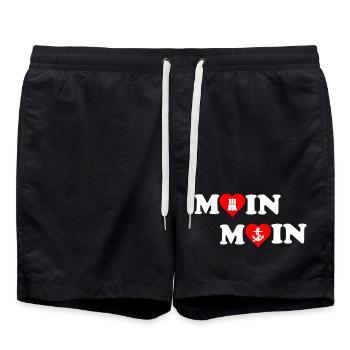 Moin Moin Heart for Hamburg - Swim Trunks - black - Front - AI Model Male 185 light (185cm)