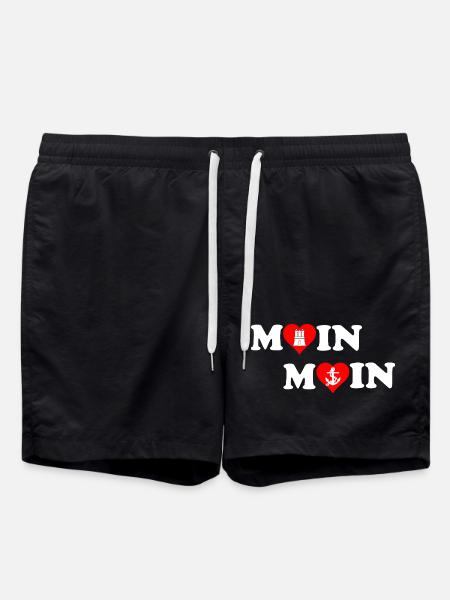 Moin Moin Heart for Hamburg - Swim Trunks - black