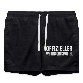 Offizieller Weihnachtsmuffel - Short de bain - noir - Devant - AI Model Male 185 light (185cm)