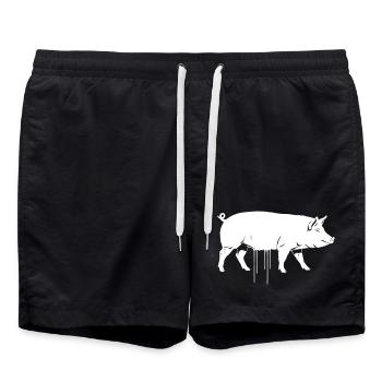 Schwein Graffiti Streetwear Vektor - Badeshorts - Schwarz - Vorne - AI Model Male 185 light (185cm)