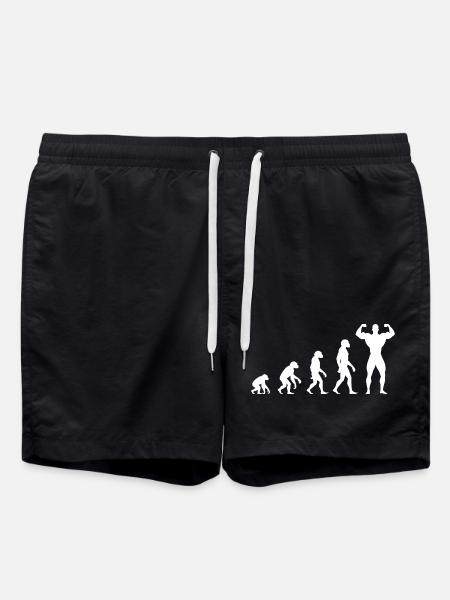 Évolution de l’homme préhistorique à l’homme musclé - Short de bain - noir