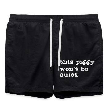 Ce cochon devient bruyant - Short de bain - noir - Devant - AI Model Male 185 light (185cm)