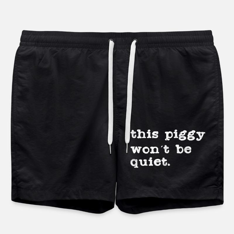 This piggy gets loud - Swim Trunks - black