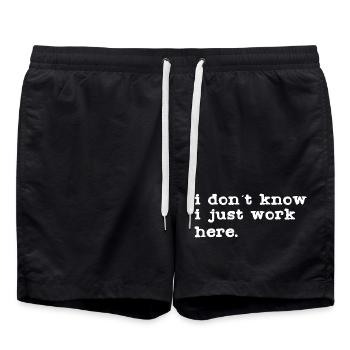 Ich weiß nicht, ich arbeite hier - Badeshorts - Schwarz - Vorne - AI Model Male 185 light (185cm)