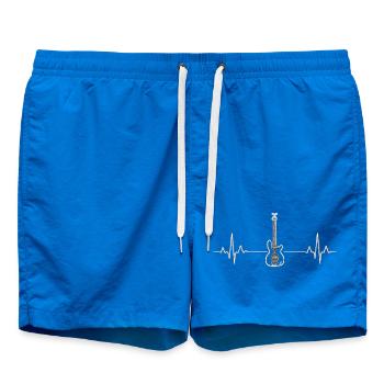 Guitar Heart ECG Line Music Rock - Swim Trunks - cobalt blue - Front