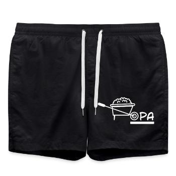 Grandpa Wheelbarrow Gardening - Swim Trunks - black - Front - AI Model Male 185 light (185cm)