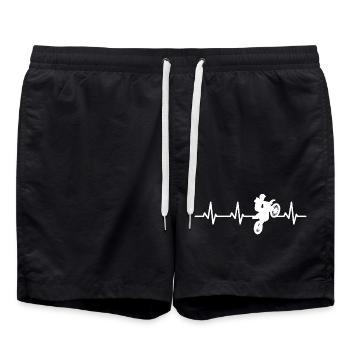Herzschlag Motocross Fahrer - Badeshorts - Schwarz - Vorne - AI Model Male 185 light (185cm)