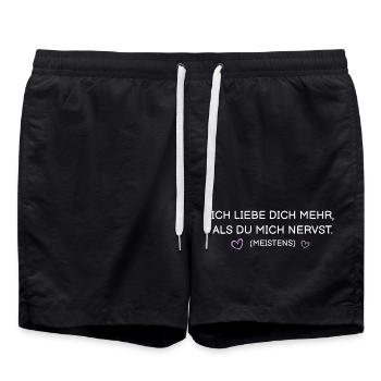 I love you more than you annoy me (most of the time) - Swim Trunks - black - Front - AI Model Male 185 light (185cm)
