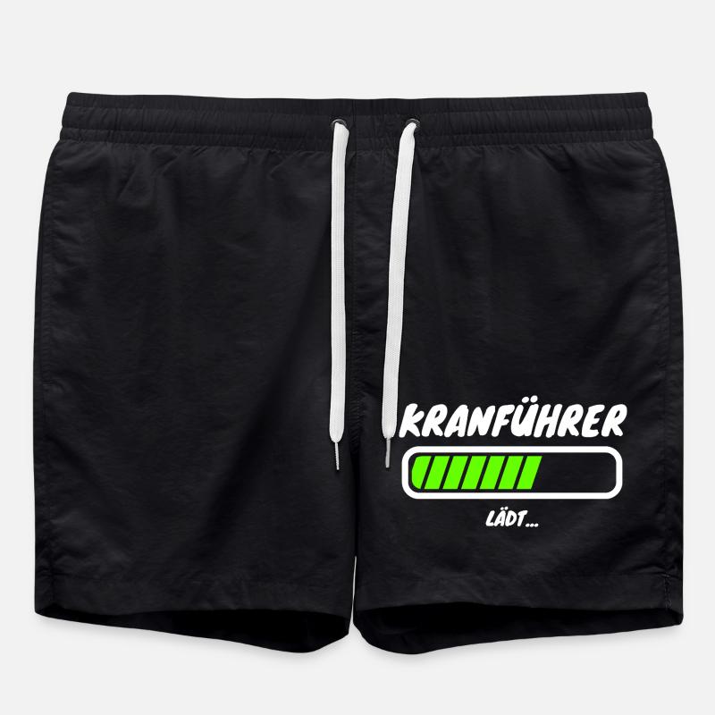 Kranführer Ladebalken Beruf - Badeshorts - Schwarz