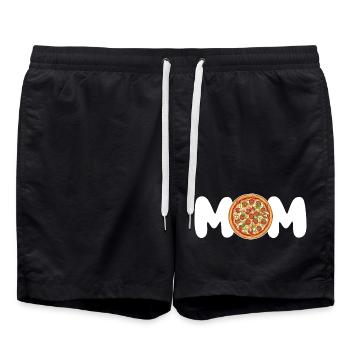 Mama Pizzaliebhaberin lustiges Geschenk für sie - Badeshorts - Schwarz - Vorne - AI Model Male 185 light (185cm)