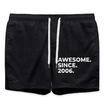 Awesome since 2006 | Geburtstag | Geschenk - Badeshorts - Schwarz - Vorne - AI Model Male 185 light (185cm)