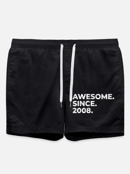 Awesome since 2008 | Birthday | Gift - Swim Trunks - black