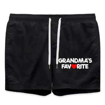 Favorite Grandchild Red Heart Grandma's Favorite - Badeshorts - Schwarz - Vorne - AI Model Male 185 light (185cm)