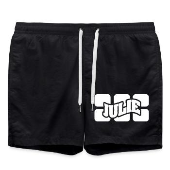Julie als Name - Badeshorts - Schwarz - Vorne - AI Model Male 185 light (185cm)