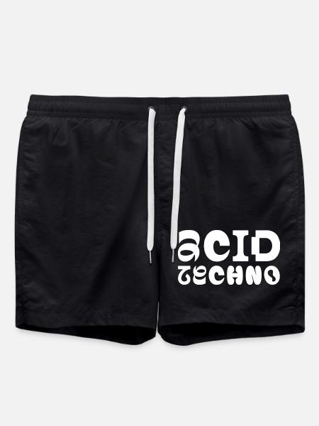 Acid Techno Pulse Typografie - Badeshorts - Schwarz