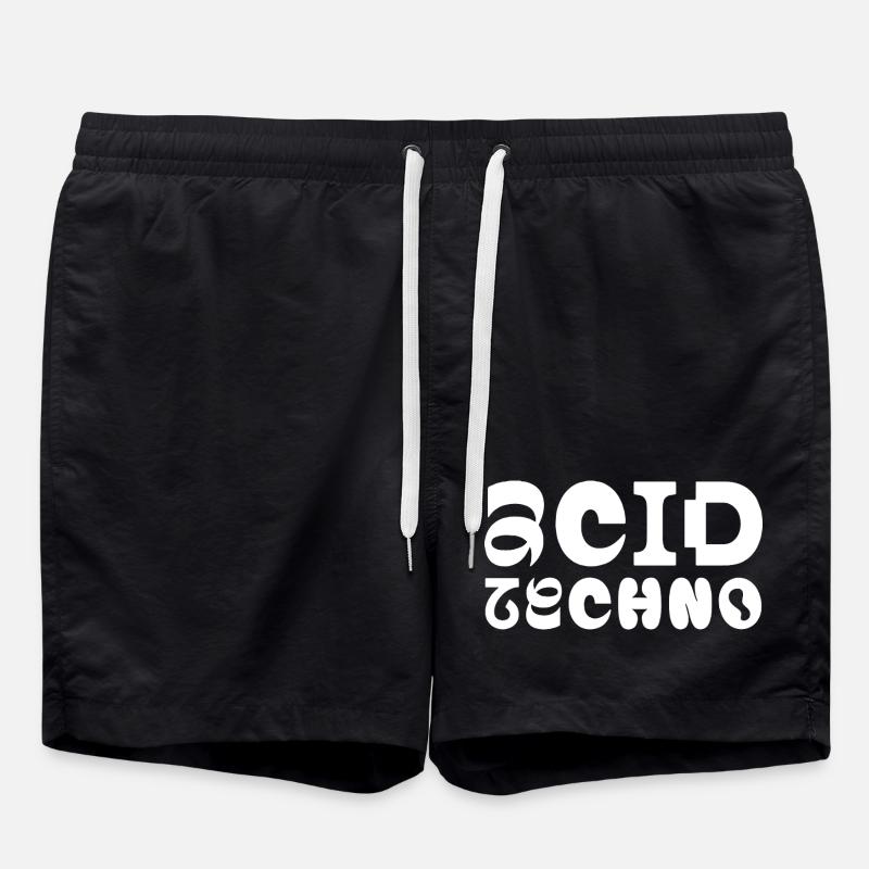 Acid Techno Pulse Typografie - Badeshorts - Schwarz