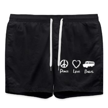 Paix, Amour, Repentance, - Short de bain - noir - Devant - AI Model Male 185 light (185cm)