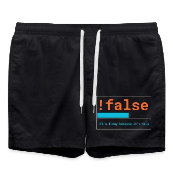 Programmer Logic: It's funny because it's true - Swim Trunks - black - Front - AI Model Male 185 light (185cm)