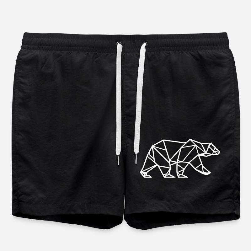 Eisbär Polar Bär Polygon Symbol - Badeshorts - Schwarz