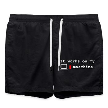 It Works On My Machine Shirt - Swim Trunks - black - Front - AI Model Male 185 light (185cm)