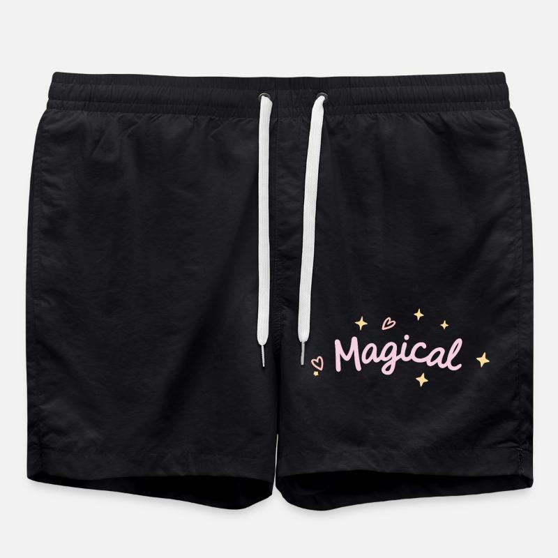 Pastel Magic and Sparkles - Swim Trunks - black